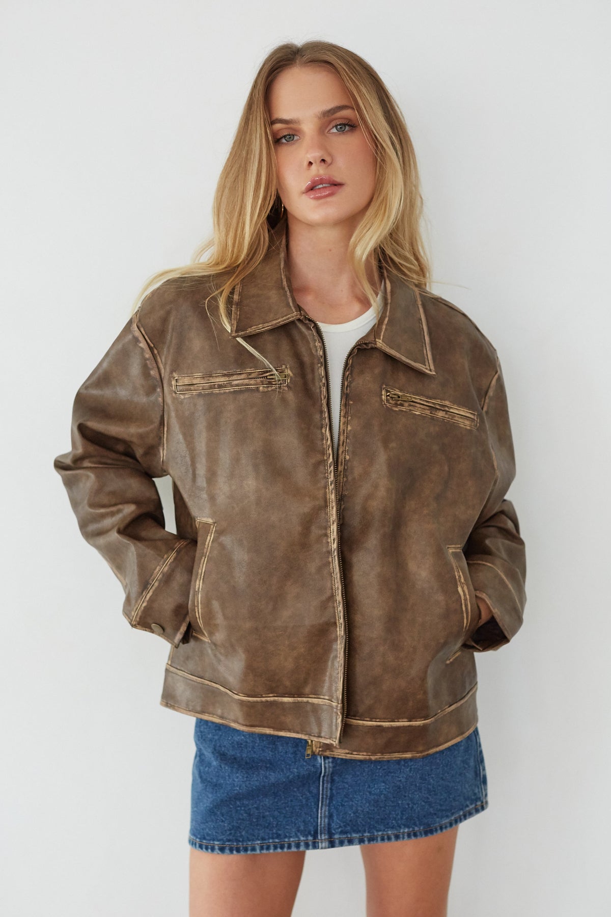Dylan Faux Leather Jacket