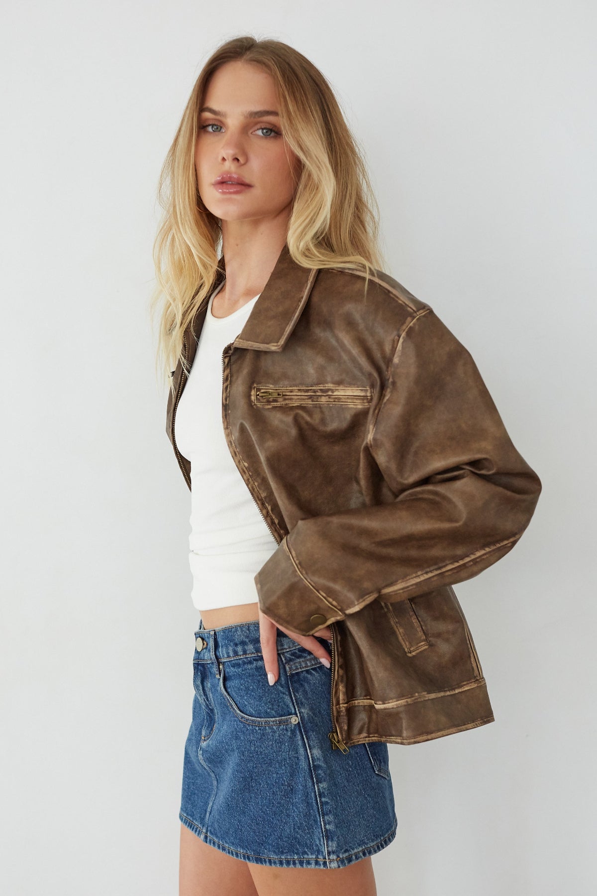 Dylan Faux Leather Jacket - Image 6