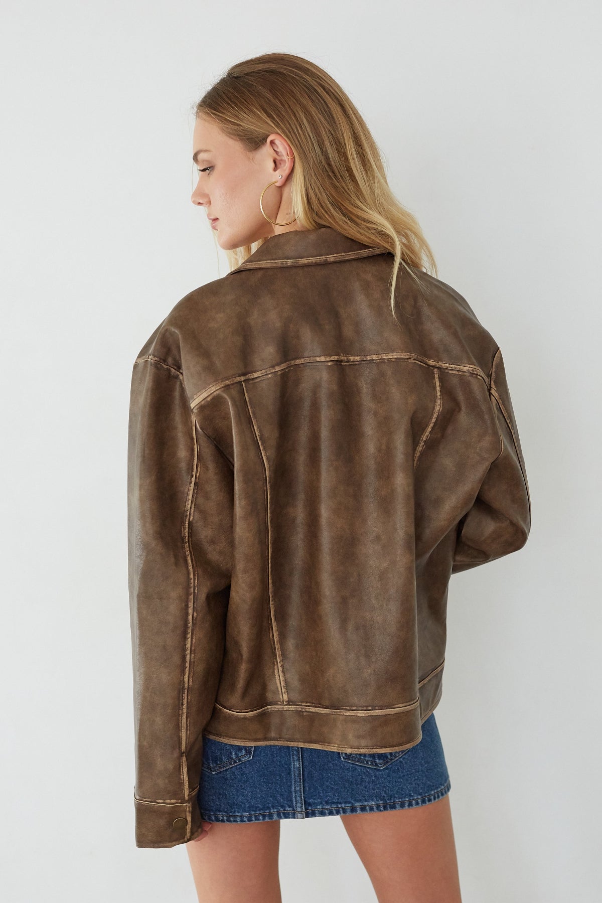 Dylan Faux Leather Jacket - Image 7