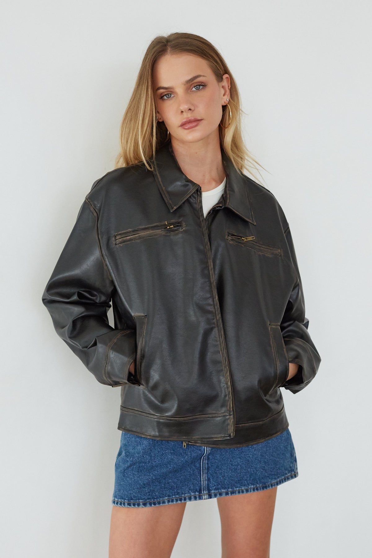 Dylan Faux Leather Jacket - Image 4