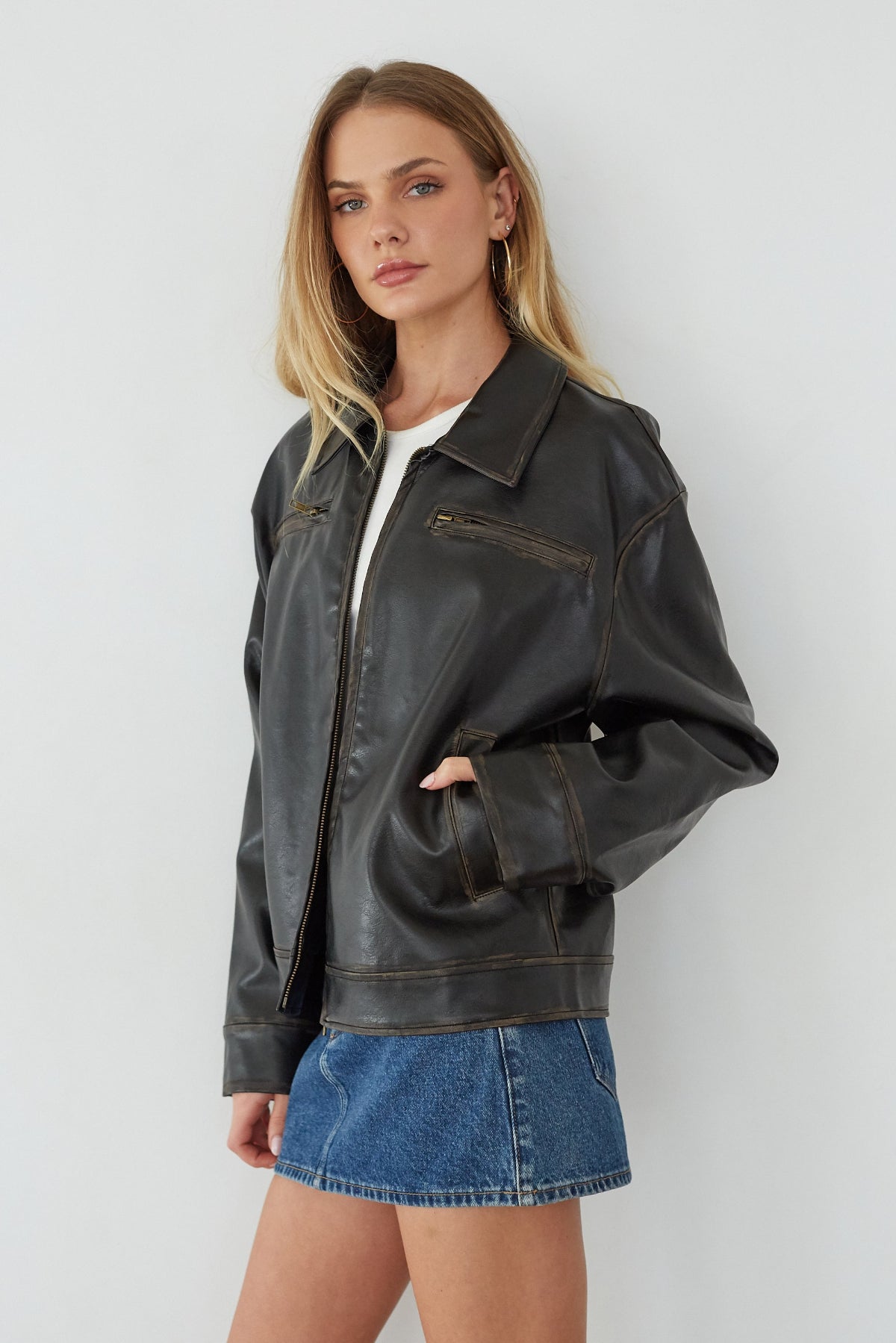 Dylan Faux Leather Jacket - Image 9