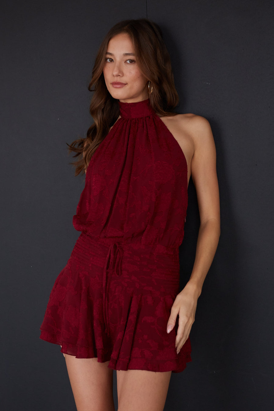 Yaz Textured Mini Dress Romper - Image 5