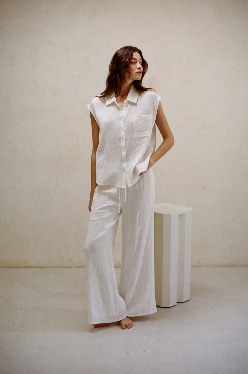 Bruna Cotton Wide Leg Pants