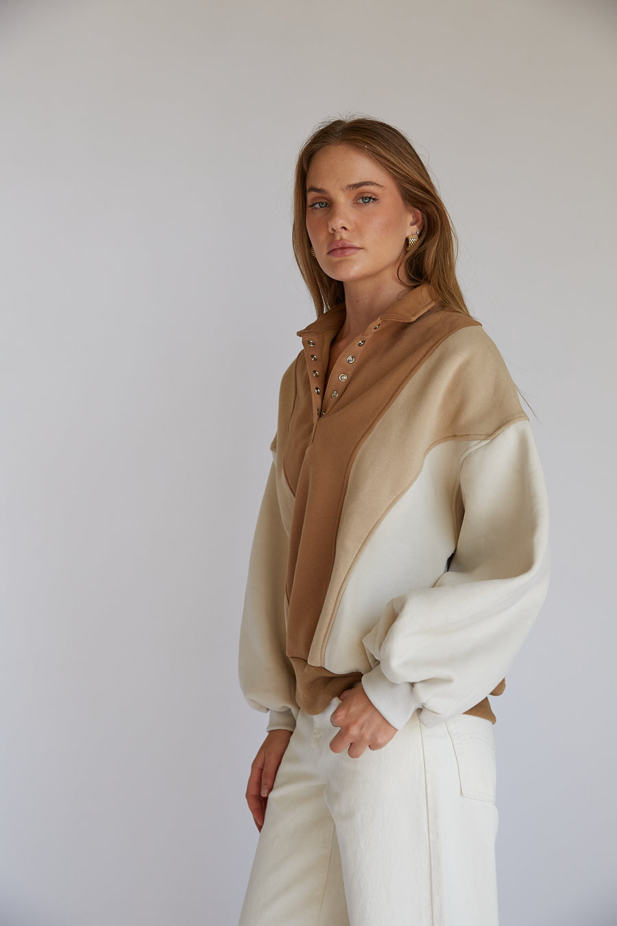 Ivy Quarter Button Pullover Sweatshirt - Image 3