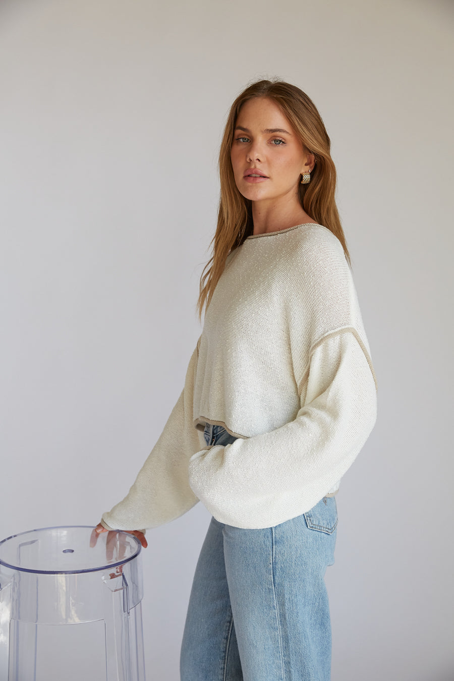 Willa Cropped Knit Sweater - Image 5