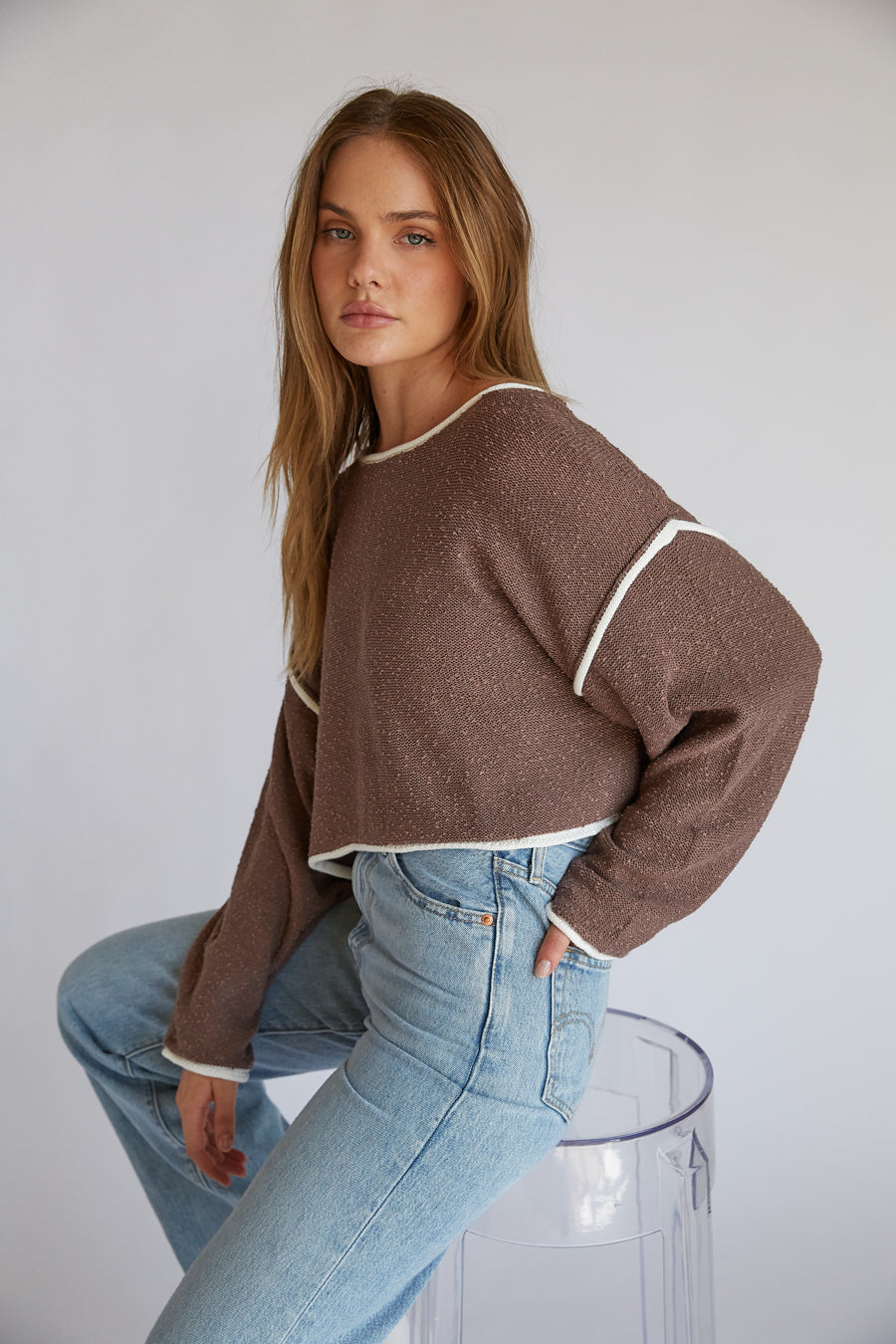 Willa Cropped Knit Sweater - Image 3