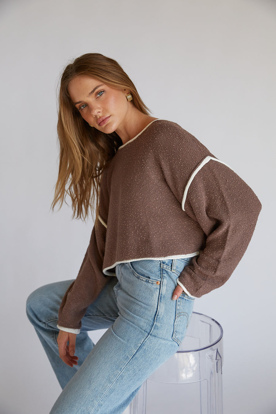 Willa Cropped Knit Sweater - Image 6
